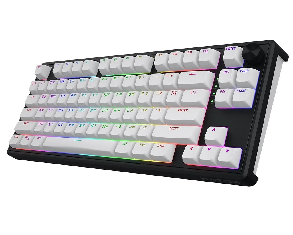 Клавиатура игровая механическая HATOR HTK-3180-UA Wireless Skyfall 80 Black-White - фото 2