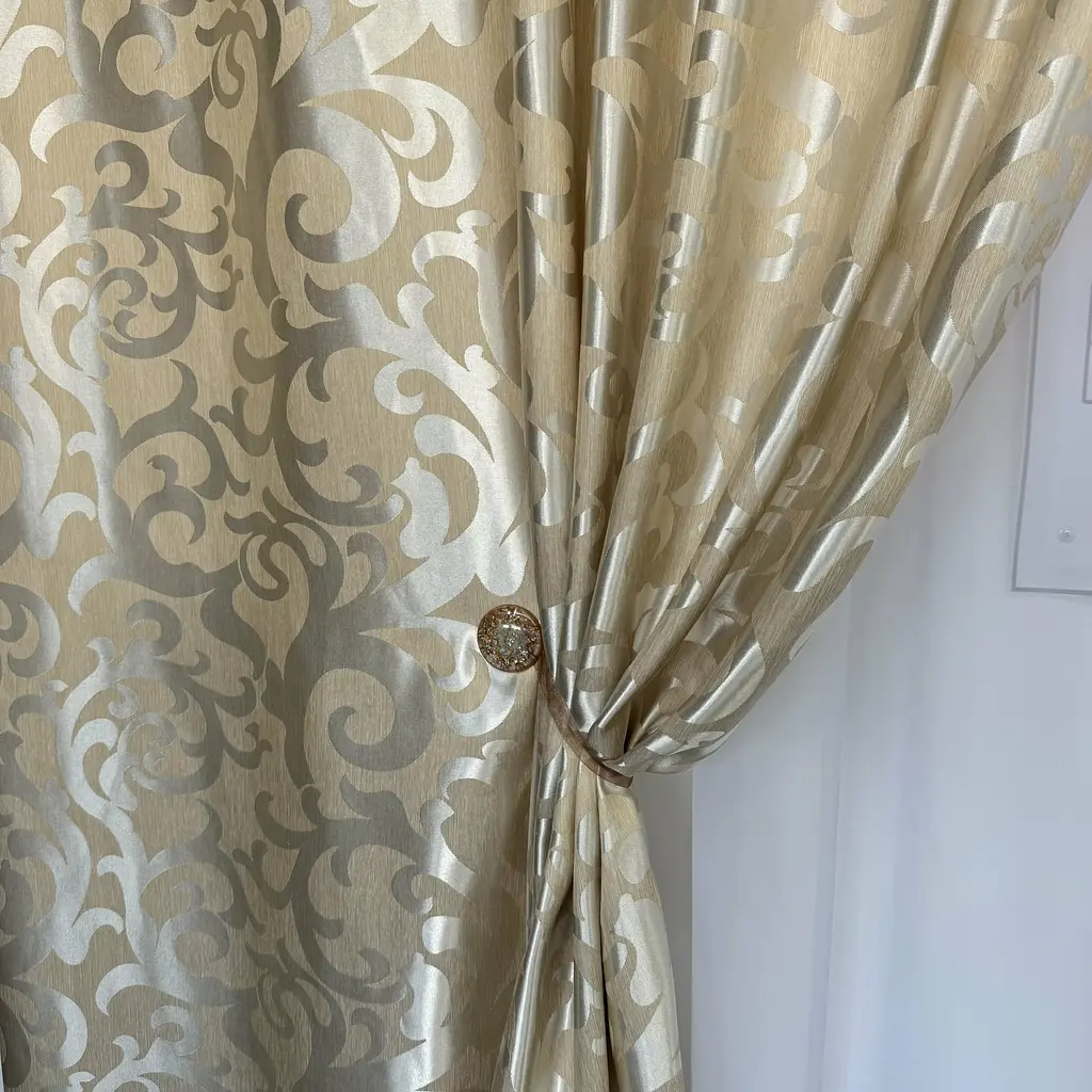 Штори жаккард "Вензель" бежеві 150х270 см, 2шт, тасьма ALBO pbe0052935 - фото 6