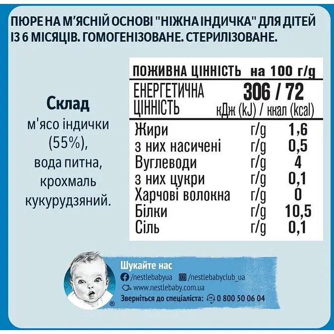 Пюре Gerber Ніжна індичка 80 г - фото 2