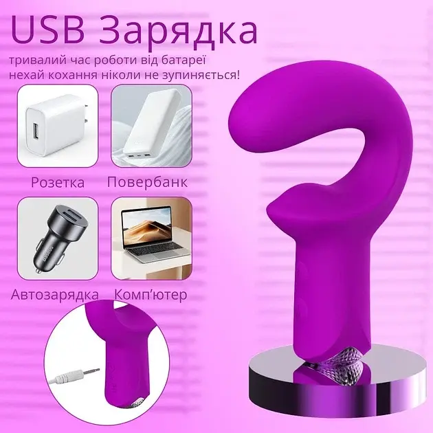 Вібратор I’MCUM DeepHook Dual Vibrator Purple для стимуляції точки G та клітора (IM-ZDB404) - фото 8
