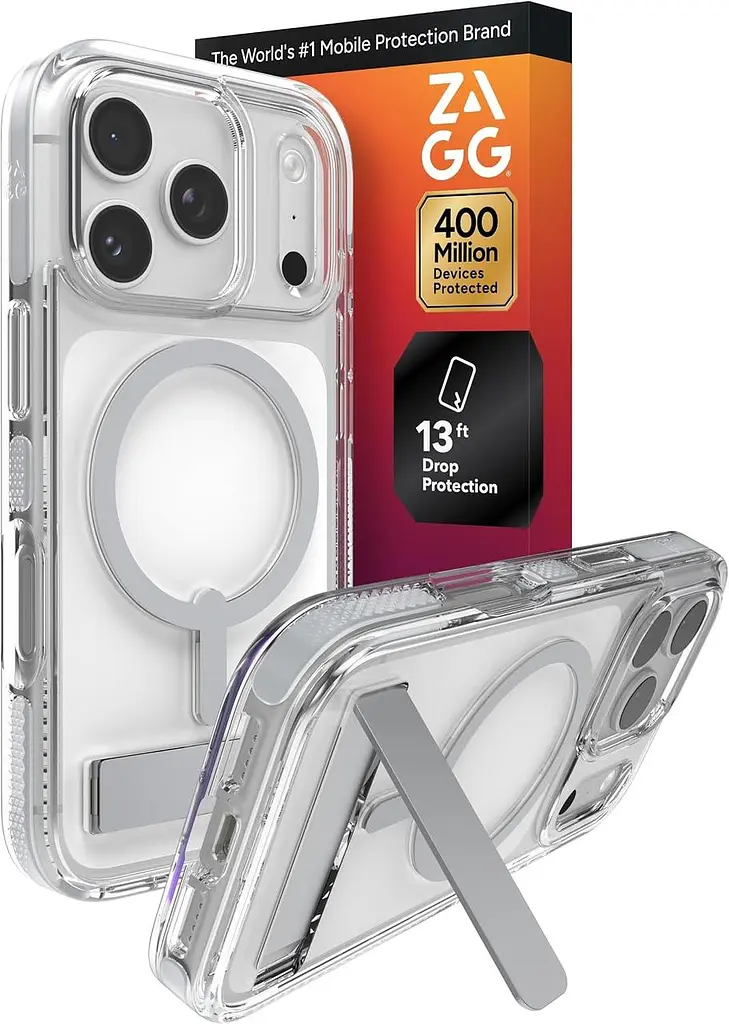 Чохол протиударний для iPhone 17 Pro (6.3") ZAGG Gear4 Santa Cruz MagSafe KS Clear Case Прозорий з підставкою