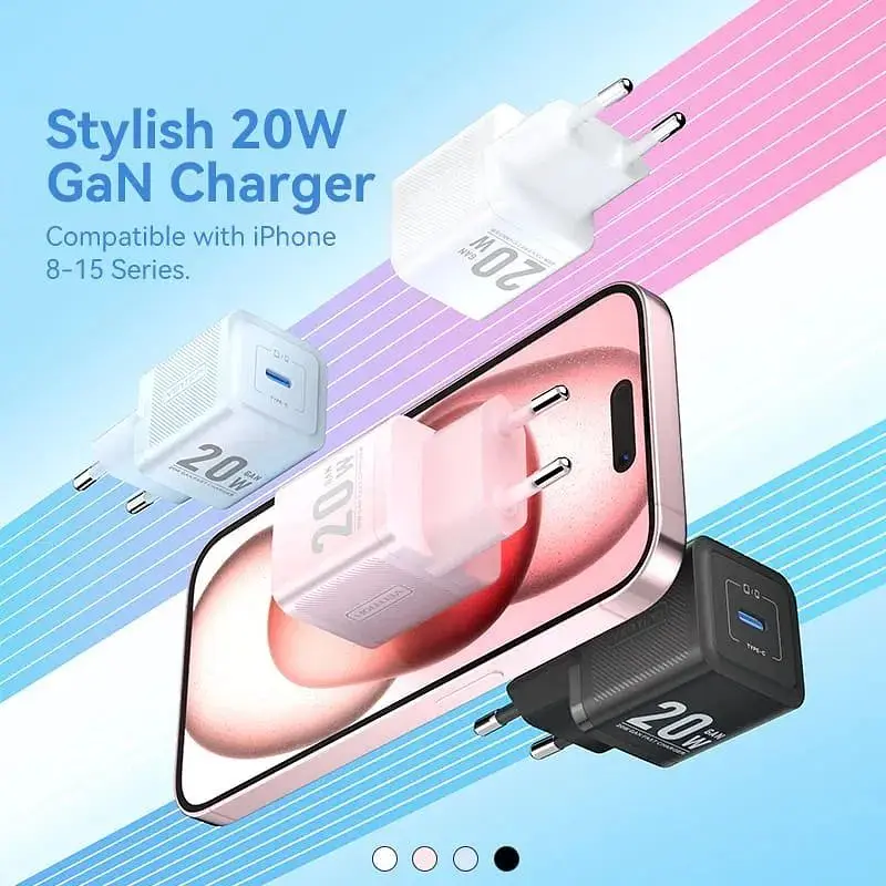 Зарядний пристрій 1xUSB-C 20W GaN + USB-C cable М-М White Vention (TZ-FEPW0-EU-01) - фото 7