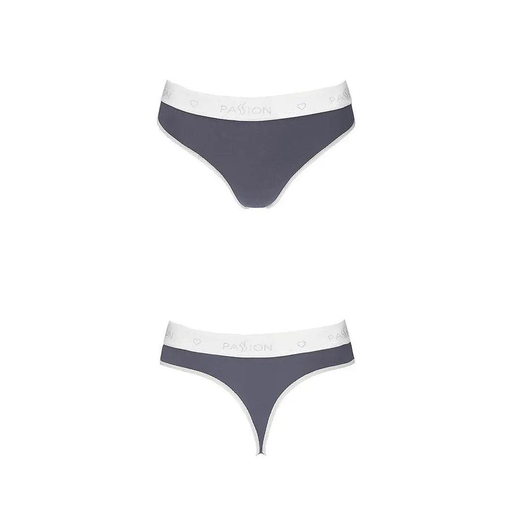 Спортивні трусики-стрінги Passion PS007 PANTIES S, dark grey - фото 4