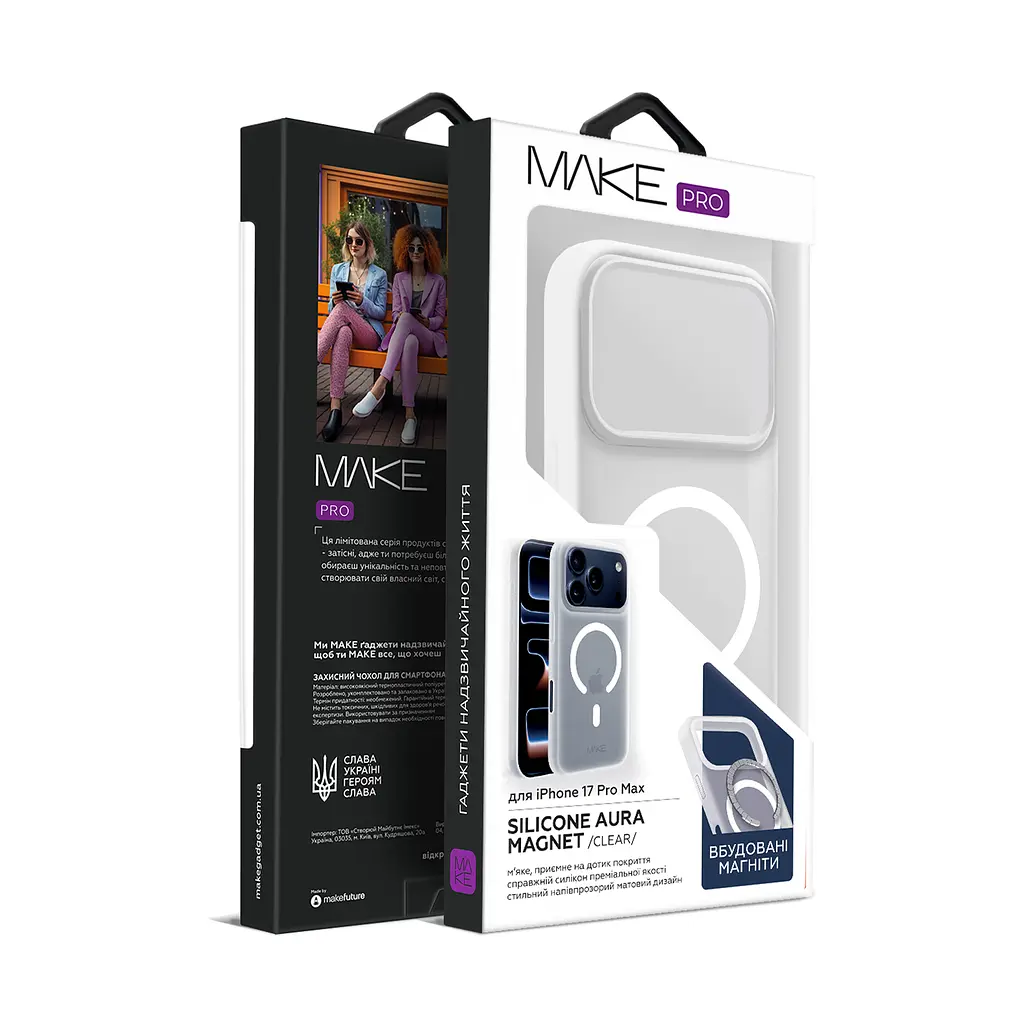Чохол MAKE Apple iPhone 17 Pro Max Silicone Aura Magnet Clear - фото 3