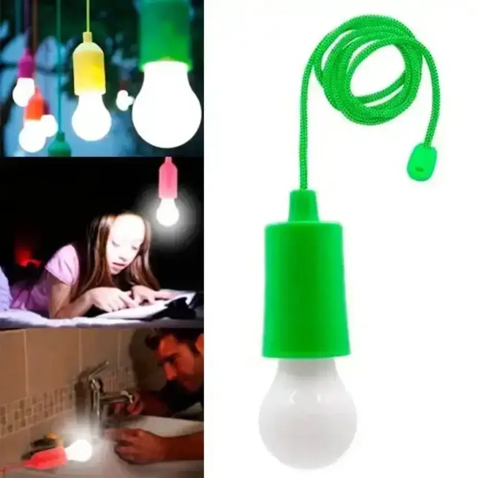 Лампа X-balog BL-15418 на батарейках світильник похідний світлодіодний на шнурку зелена - фото 2