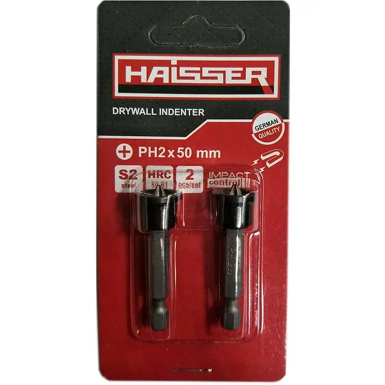 Набір біт по гіпсокартону Haisser PH2X50 мм 2шт