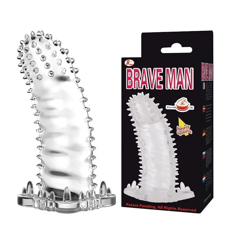 Насадка на член Baile Brave Man Penis Sleeve Crystal, 14 см (прозорий) - фото 7