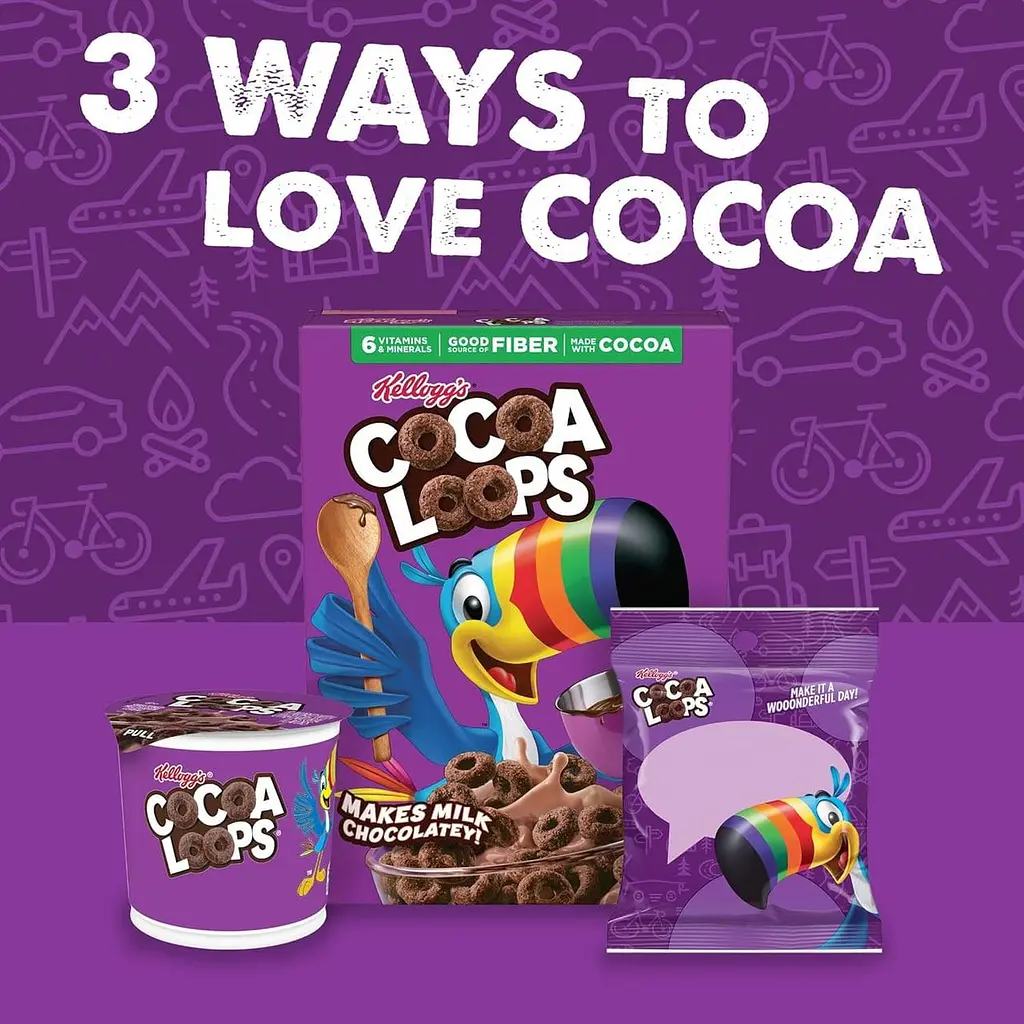 Сухий сніданок Kellogg's Cocoa Loops Makes Milk Chocolatey 470г - фото 7
