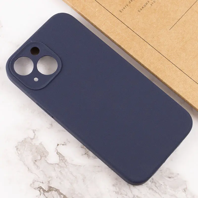 Чехол Epik Silicone Case Full Camera Protective (AA) NO LOGO для Apple iPhone 13 (6.1) Темно-синий / Midnight blue - фото 3
