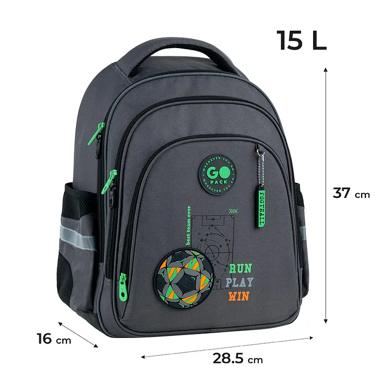 Рюкзак GoPack Education 2606S Run Play Win Темно-сірий (GO26-2606S-4) - фото 2