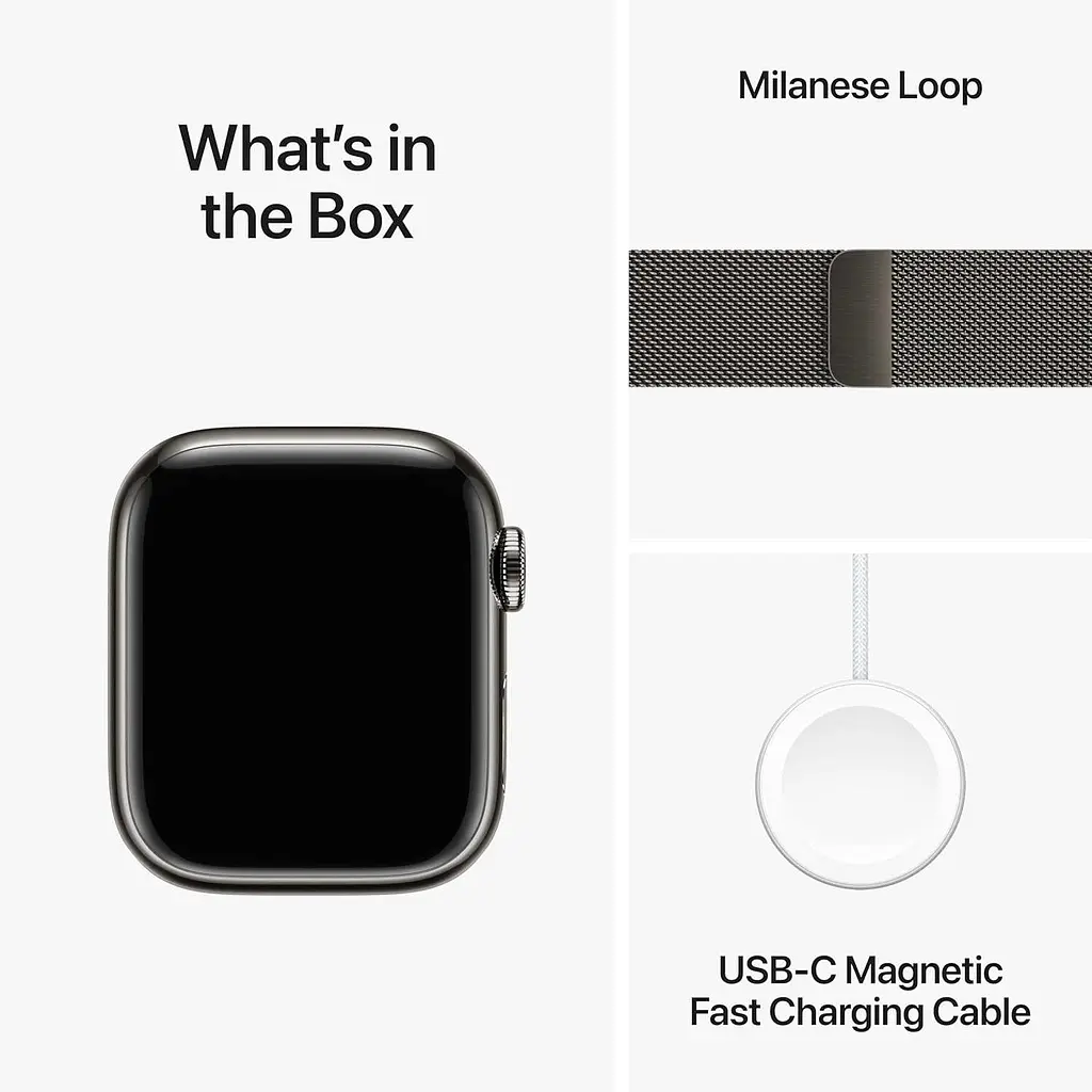 Смарт-часы Apple Watch Series 9 GPS + Cellular 41mm Graphite S. Steel Case w. Graphite Milanese Loop (MRJ43) - фото 4