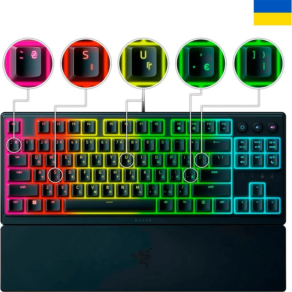 Клавіатура Razer Ornata V3 TKL RGB Mecha-Membrane Switch UKR (RZ03-04881800-R371) [102013] - фото 2