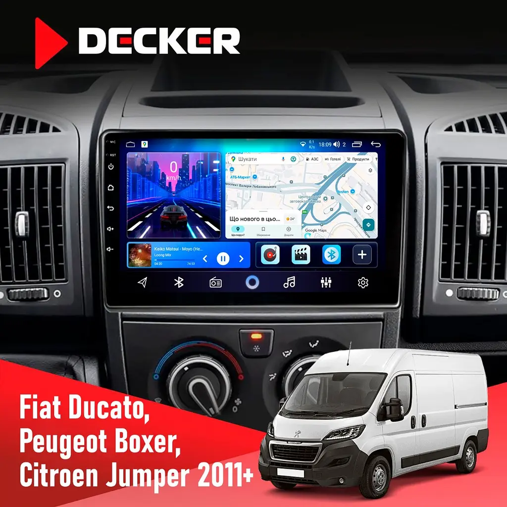 Штатна магнітола Peugeot Boxer 2011+ Decker D9-006 4x64, 4G Decker (НФ-00003785)