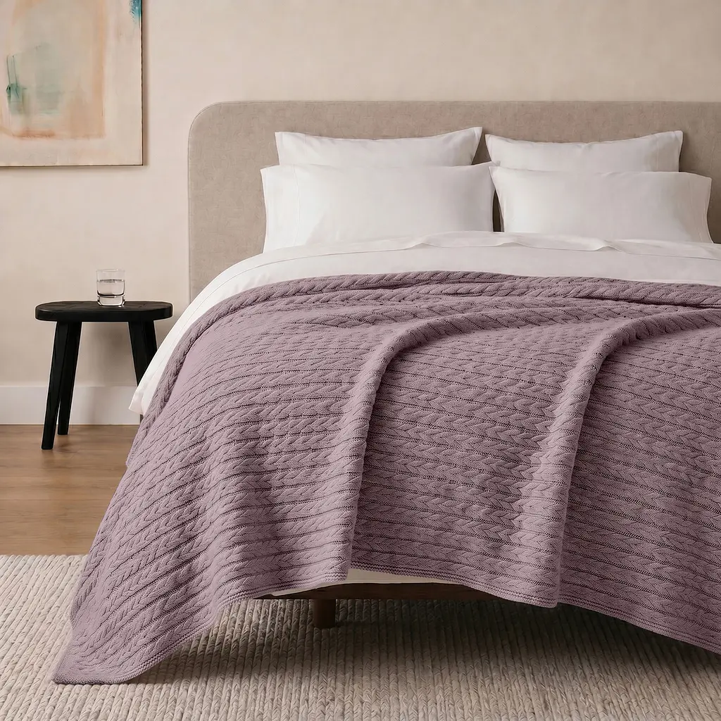 Плед покривало Cosas Floral Knitted Braid 240х260 см косичка (Blanket_24Floral_KnittedBraid_240x260) - фото 2