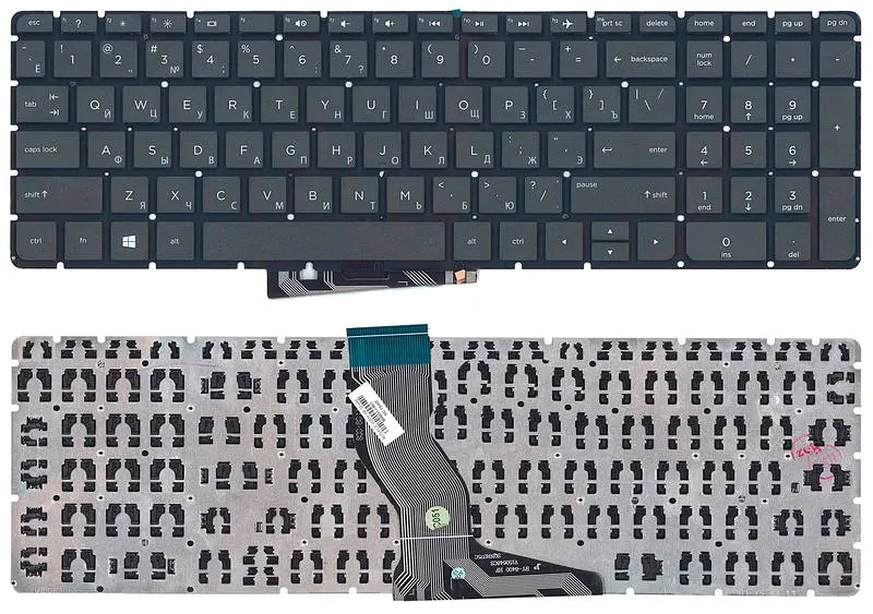 Клавіатура для ноутбука HP Pavilion (15-ab, 15-ab000, 15-ab100, 15-ab200, 15z-ab100, 15z-ab100, 15-ak, 15-bc, 17-ab, 17-g, HP Omen 15- ax032TX, 15-AX033TX, 15-ax030TX, 15-ax008ur) Чорна, (Без рамки) - фото 3