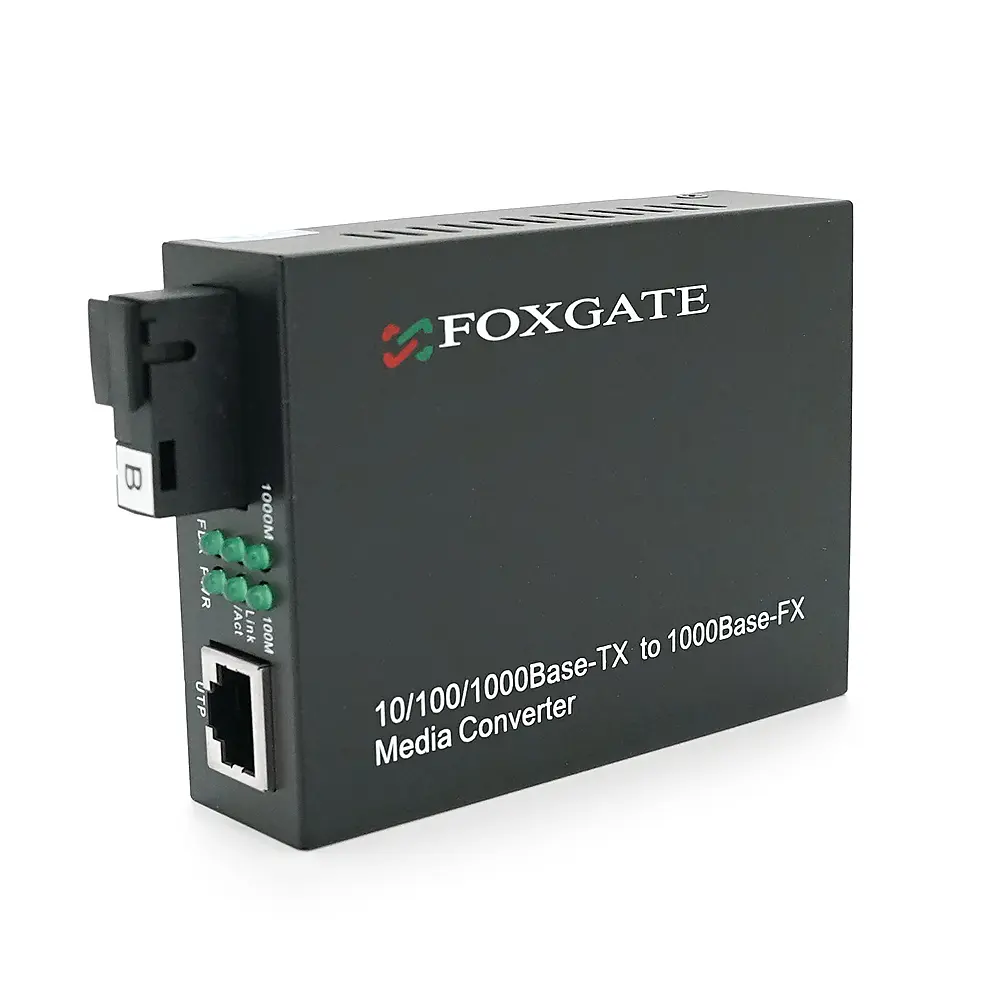 Медіаконвертер FOXGATE EC-Q-1G-1SM-1550nm, 1550 WDM, 1x10/100/1000 Base-Tx, одноволоконний Full/Half duplex, SC 20km (0+70°C), + блок живлення 5V 1A - фото 2