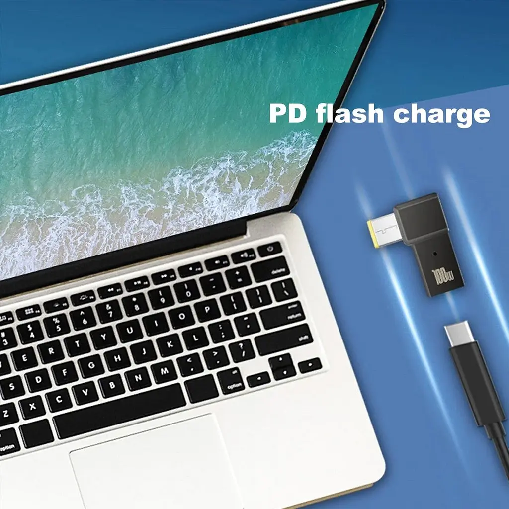 Перехідник STLab USB-C Female to DC Male Jack Square Mouth для Lenovo 10x6mm PD 100W Black [152524] - фото 5