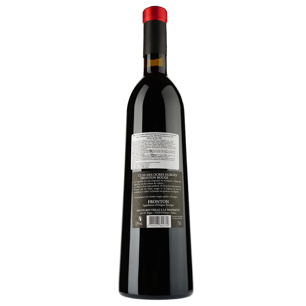 Вино Clos des Ocres Oublies 1869 Rouge 2014 AOP Fronton, червоне, сухе, 0.75 л - фото 2
