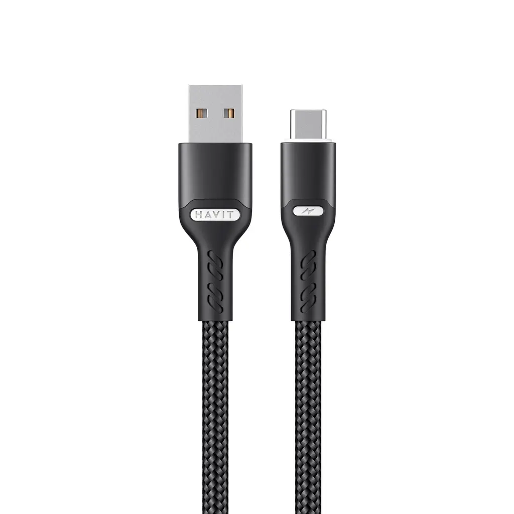 Кабель USB - USB-C Havit 3A 1 м чорний (HV-CB6217) - фото 4