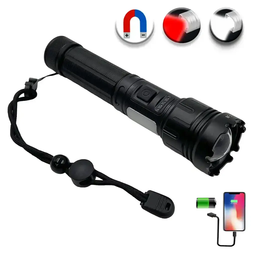 Ручной фонарь BL-X75-P50 SMD zoom + PowerBank + магнит + Type-C 18650 (3 + 4 режима) - фото 3