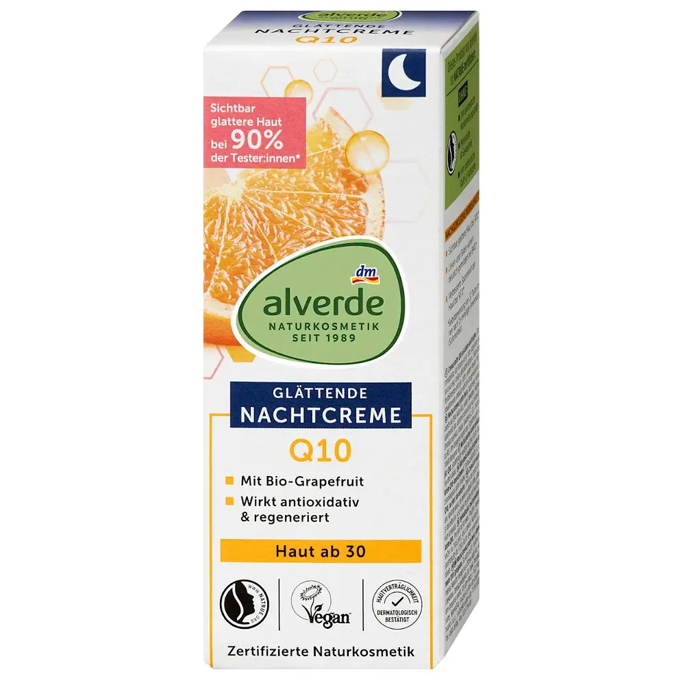 Нічний крем Alverde Naturkosmetik Q10 з органічним грейпфрутом та обліпихою 50 мл - фото 2