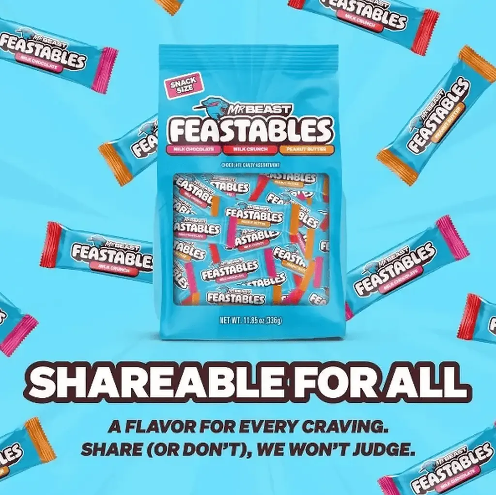 Набір шоколадних батончиків MrBeast Feastables Chocolate Candy Assortment 366 г - фото 2