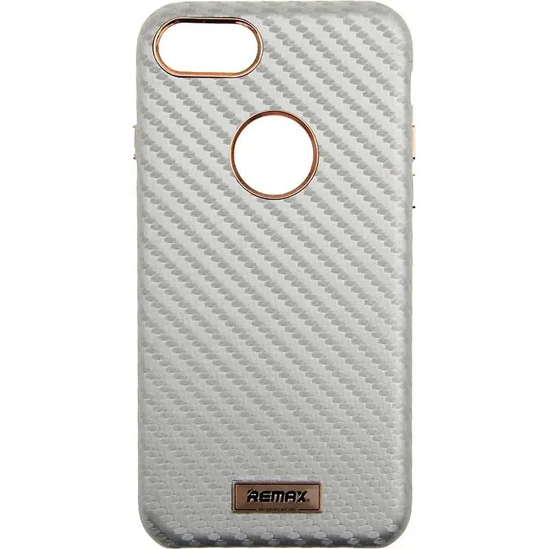 Чохол-накладка Remax Carbon Series Case for iPhone 7 Silver - фото 3
