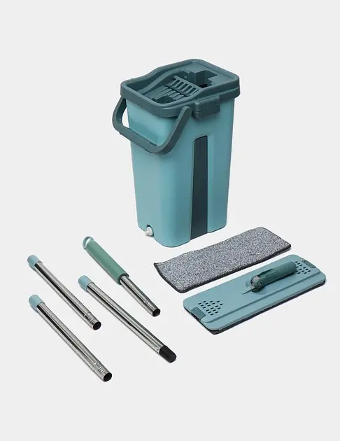 Комплект для прибирання швабра ледар з великим відром 10л з віджимом Scratch Cleaning Mop - фото 6