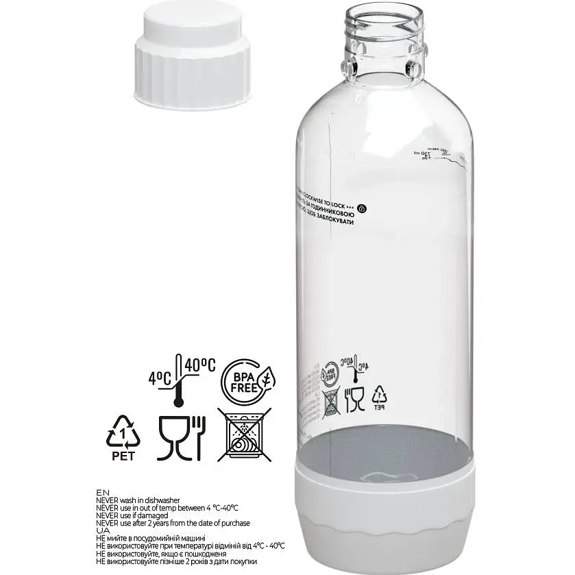 Бутылка Soda@home Ventum Pet 1 л белая (7013) - фото 2
