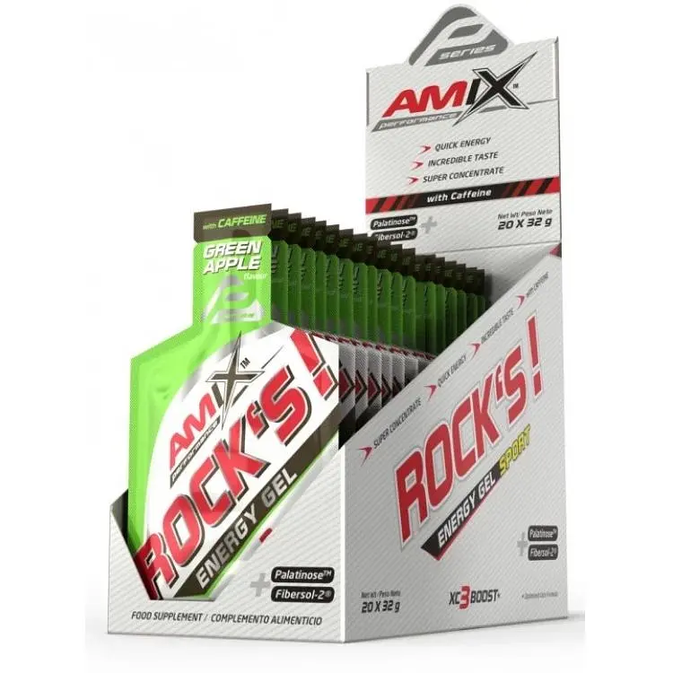 Ізотонік Amix Performance Rock´s Gel with caffeine зелене яблуко 32 г - фото 2