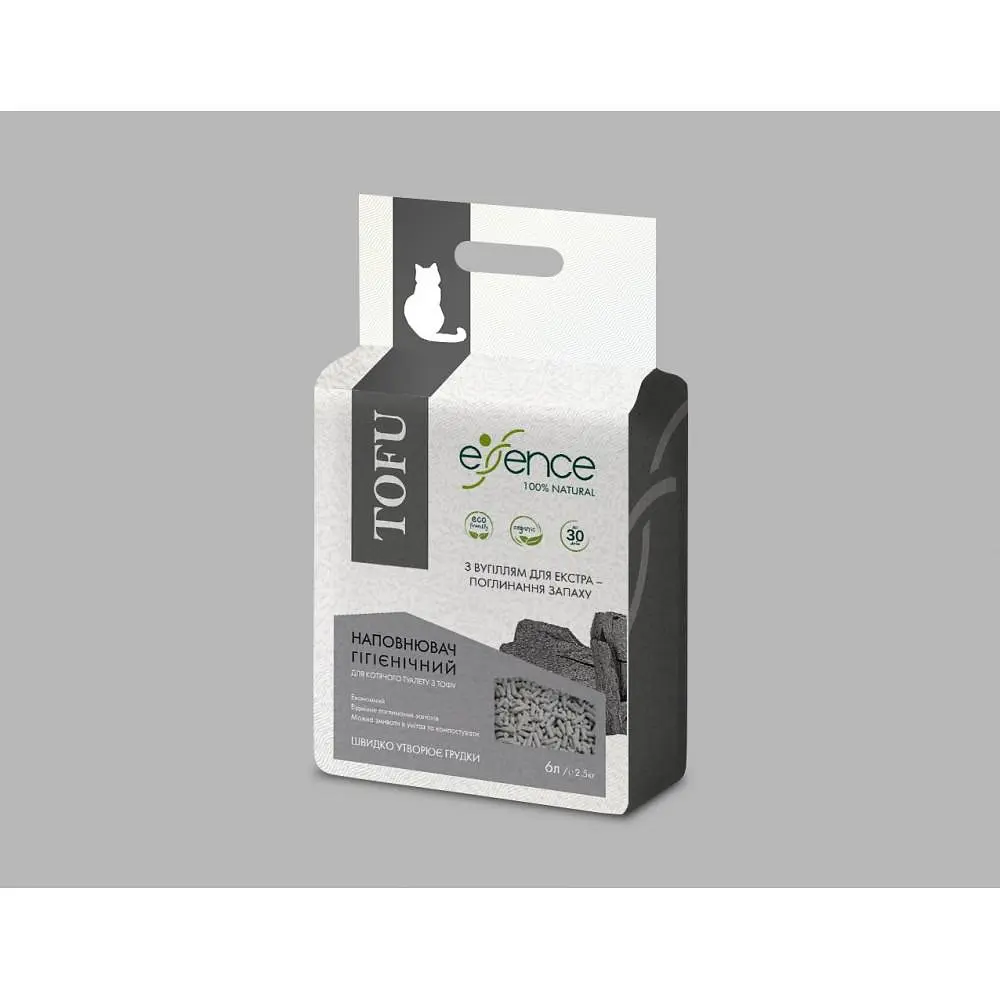 Наполнитель для кошачьего туалета Essence с тофу с углем 6 л - фото 6