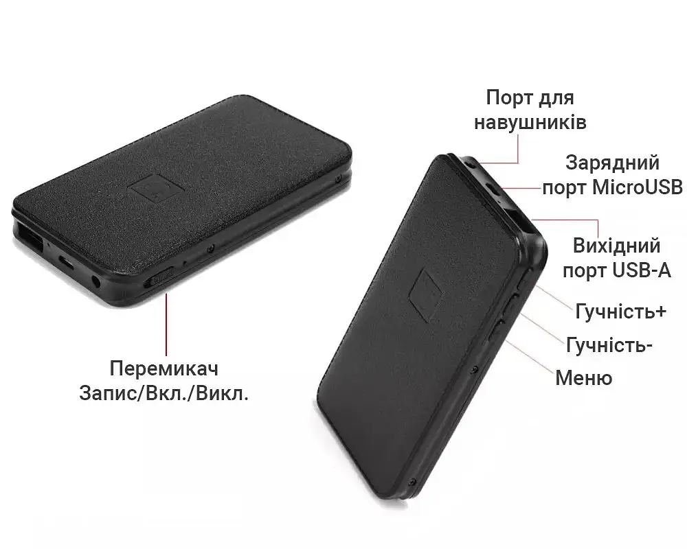 Диктофон Yescool E190 64 Гб power bank (101027) - фото 7