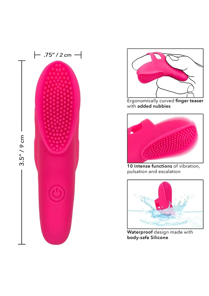 Вибратор на палец CalExotics Neon Vibes The Pleasure Vibe 9 см розовый - фото 9