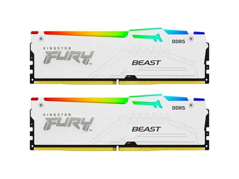Пам'ять для настільних комп'ютерів Kingston FURY 16 GB (2x8GB) DDR5 5200 MHz Beast RGB White (KF552C40BWAK2-16) - фото 3