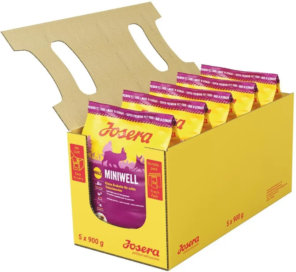 Упаковка сухого корму Josera Dog Miniwell для собак дрібних порід 5 шт по 900 г (4032254745167)