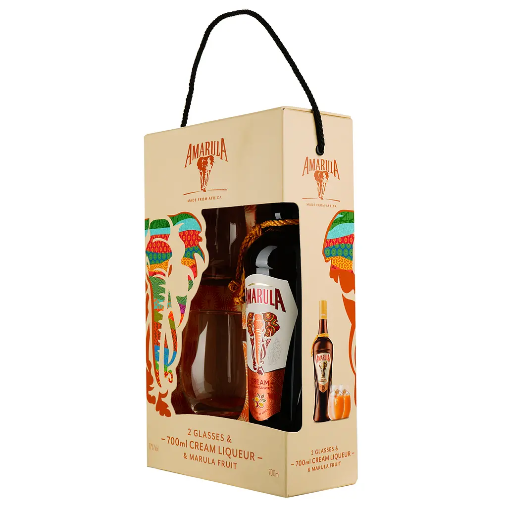 Ликер Amarula + 2 стакана, 17 %, 0,7 л - фото 2