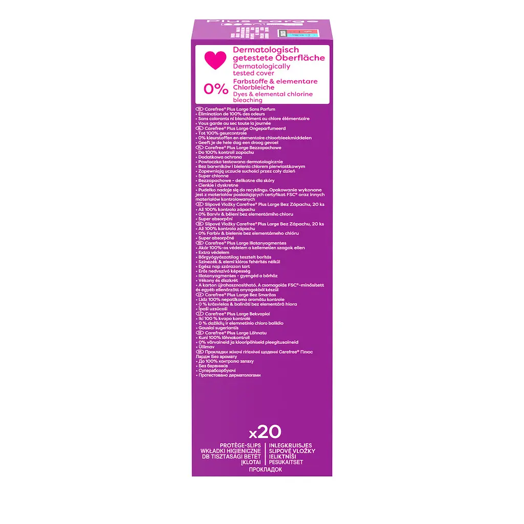 Щоденні прокладки Carefree Plus Large 20 шт. (3574661606248/3574661487649) - фото 3