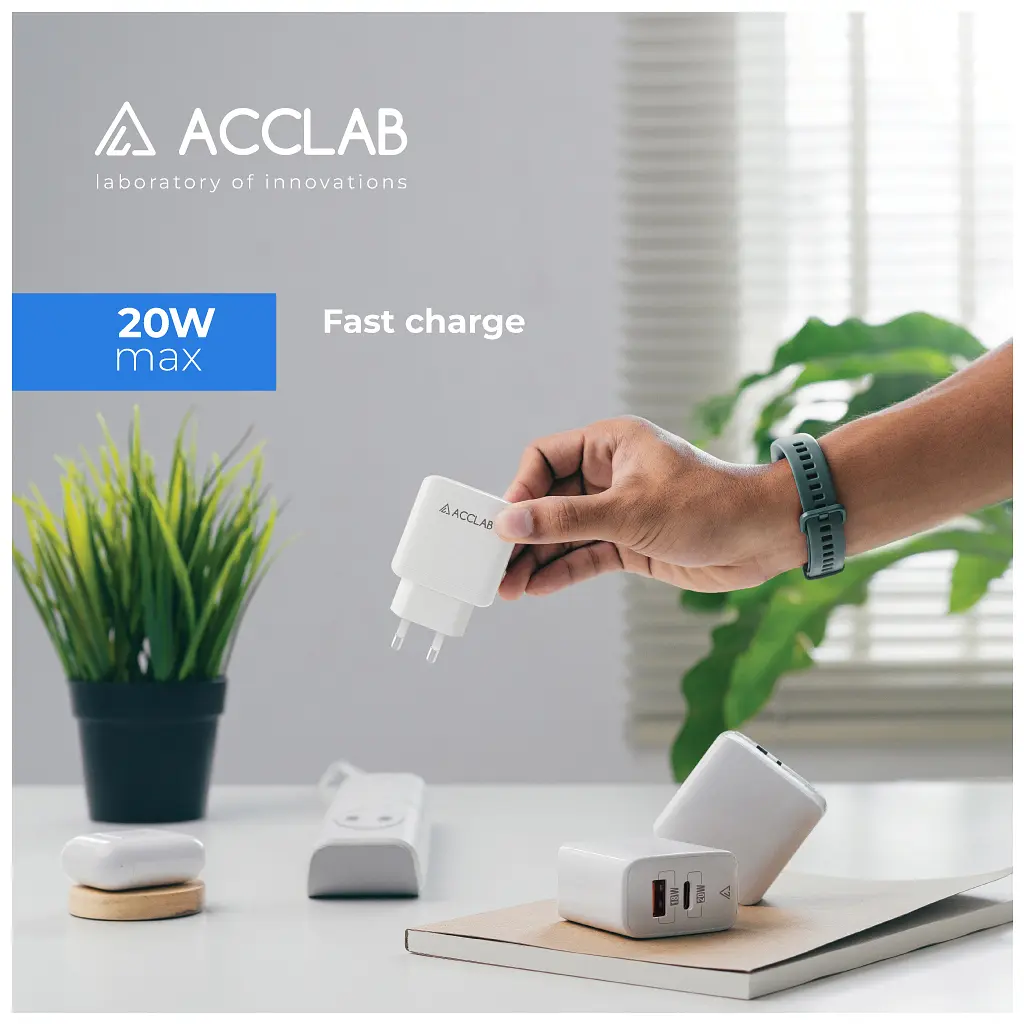 Зарядний пристрій ACCLAB AL-TC220 (1xUSB, 1xUSB-C) (1283126556494) - фото 6