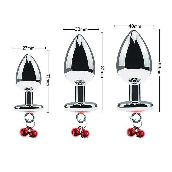 Арт-сет металлических анальных пробок с поводком и сердцем Art Of Sex Красный K000544 - фото 5