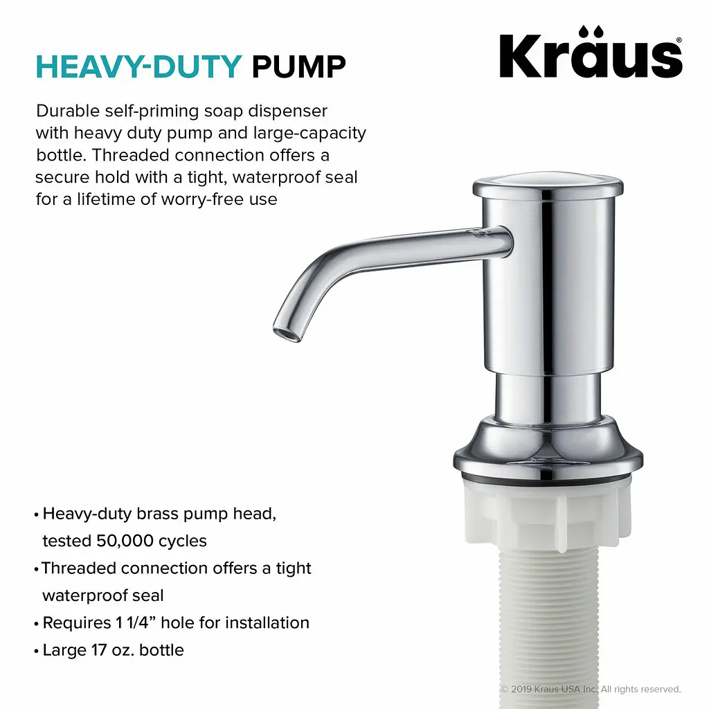 Дозатор для миючого засобу Kraus KSD-80CH, Хром - фото 4