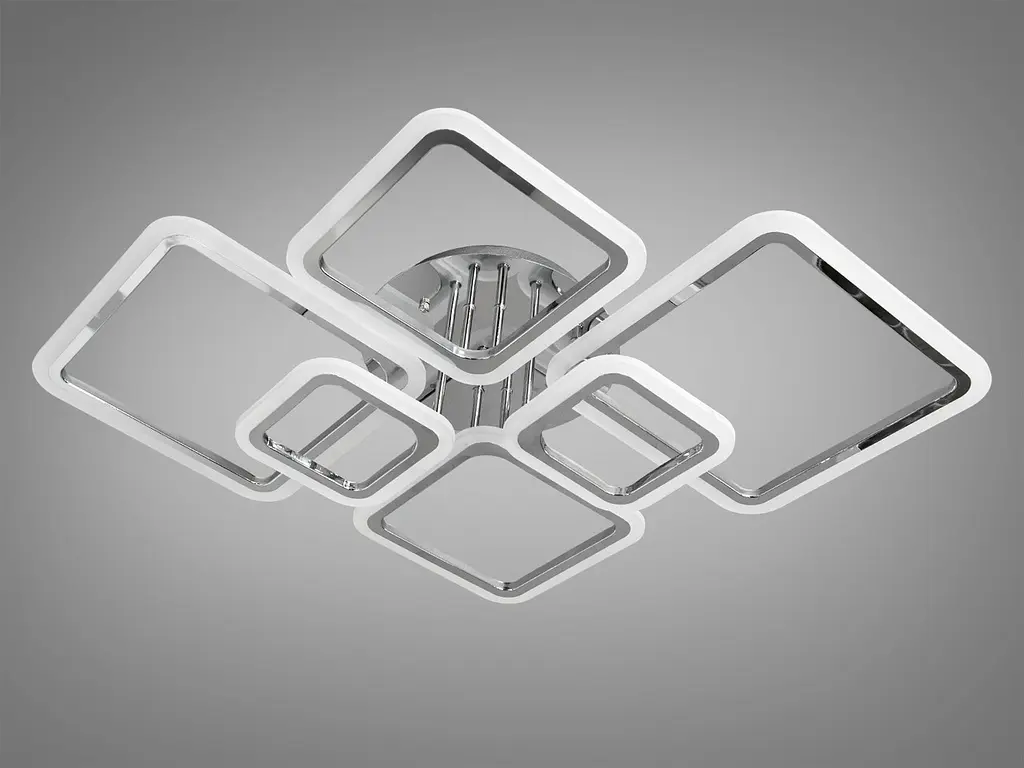 Люстра LED Diasha A8160/6HR 105W, 5775 лм, хром, сучасний стиль, діаметр 52 см, смарт з ІЧ пультом та димером - фото 4