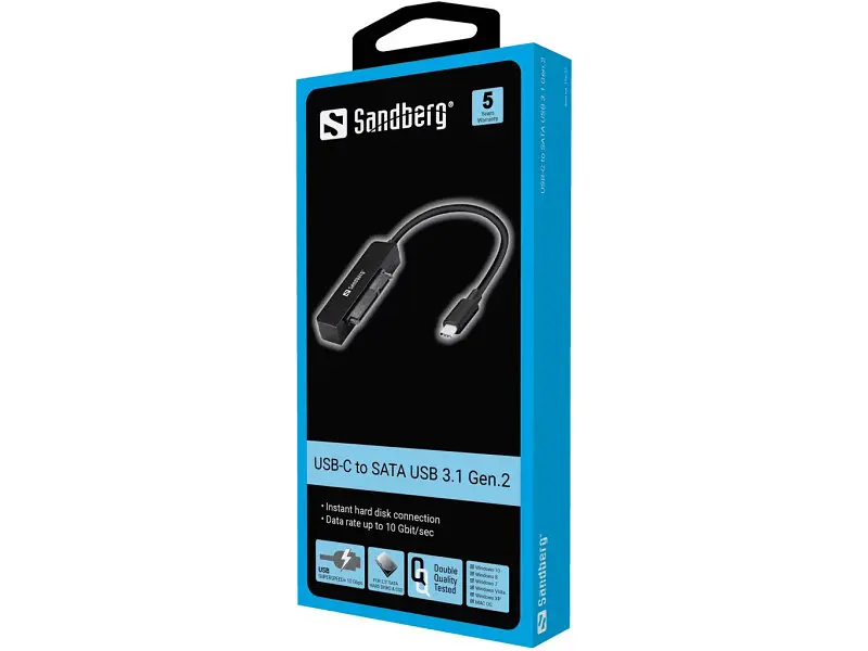Перехідник Sandberg USB-C to SATA USB 3.1 Gen.2 (136-37) - фото 2