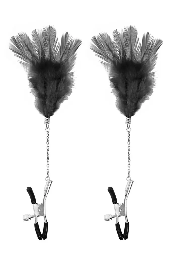 Затискачі для сосків Sweet Caress Set 2 Black Breast Clamps (чорний)