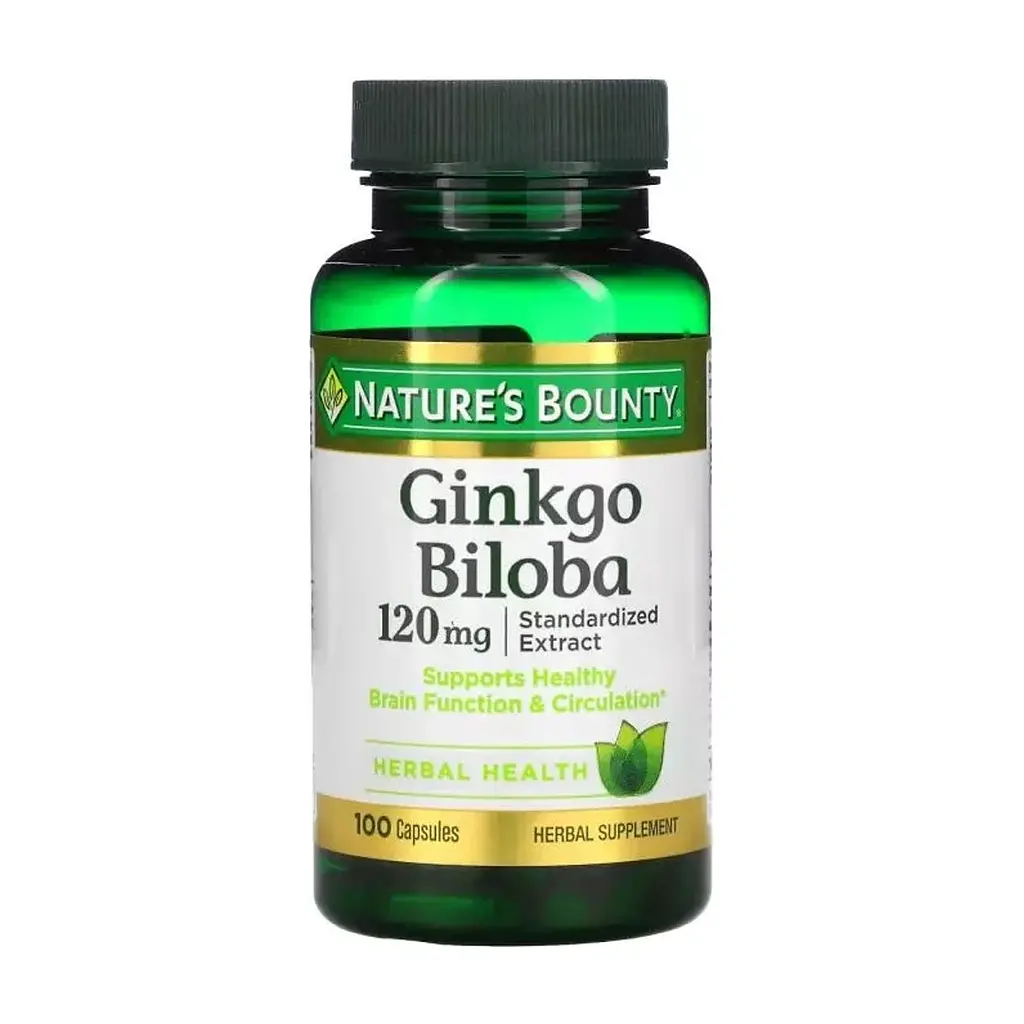 Трави Nature's Bounty Гінкго Білоба, 120 мг, Ginkgo Biloba, 100 капсул (NRT04544)