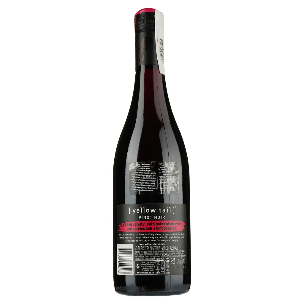 Вино Yellow Tail Pinot Noir, красное, полусухое, 13%, 0,75 л - фото 2