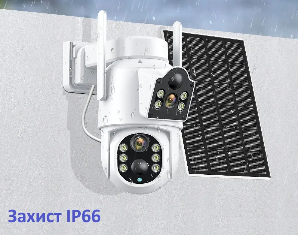 Вулична WiFi IPкамера Besder D20 з 2 лінзами  сонячна панель зарядки акумулятор 7800мАг  PIR сенсор руху - фото 8