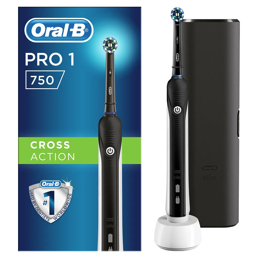 Електрична зубна щітка Oral-B Pro 750 D16.513.1UX типу 3756, з чохлом для зберігання, чорний - фото 3