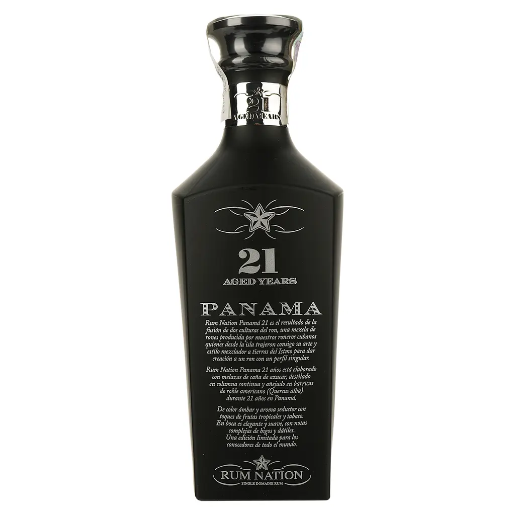 Ром Rum Nation Panama 21 yo Decanter Black, 43%, в подарочной упаковке, 0,7 л - фото 2
