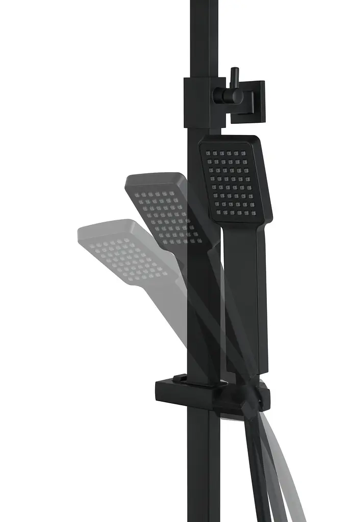 Душевая система Corsan Ango black mat с термотстатом CMN019, Черный матовый - фото 7