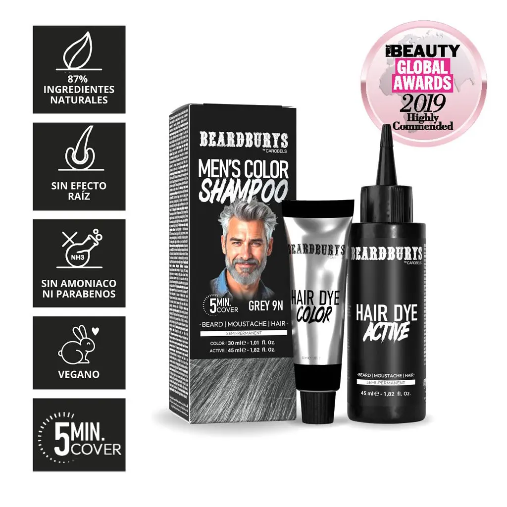 Шампунь камуфлюючий Beardburys Men's Color Shampoo Grey 9G сірий - фото 4